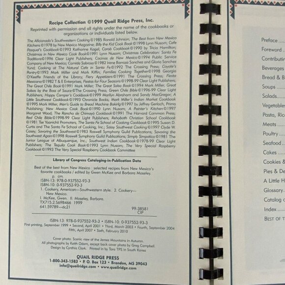 Best Of The Best From New Mexico Cookbook By Gwen McKee & Barbara Moseley 2010 - Picture 4 of 12